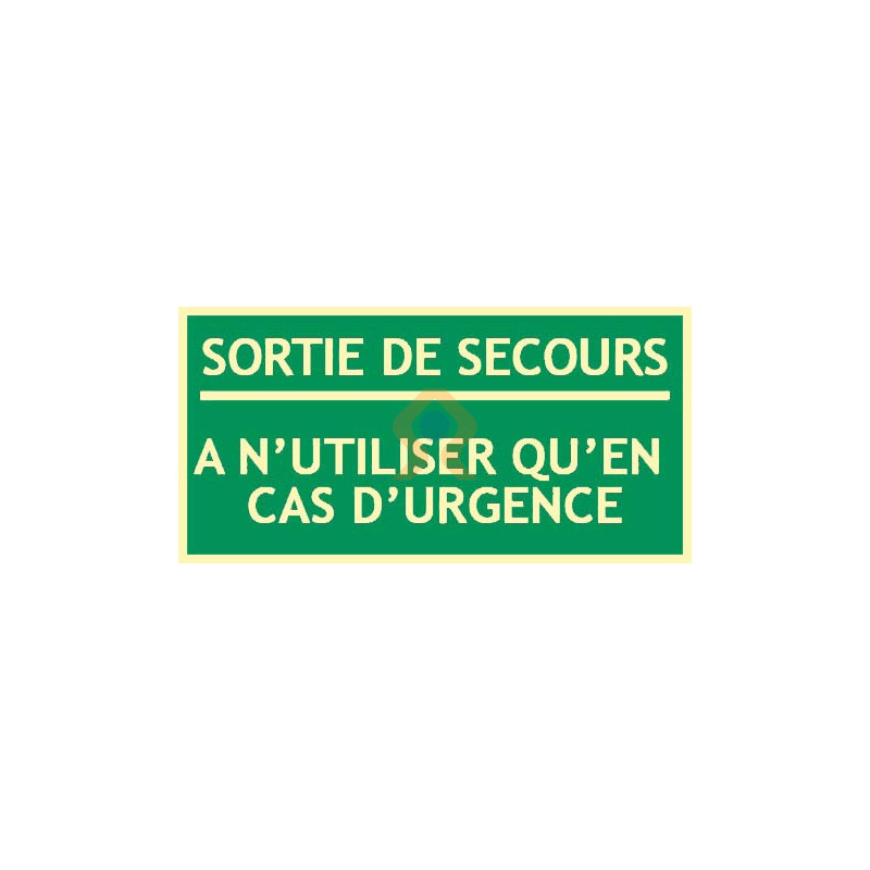 Sortie de secours en cas d'urgence photoluminescent