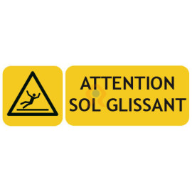 SPRINTUS Panneau d'avertissement attention danger glissement pictogramme l  300 x 570 mm jaune de sécurité/