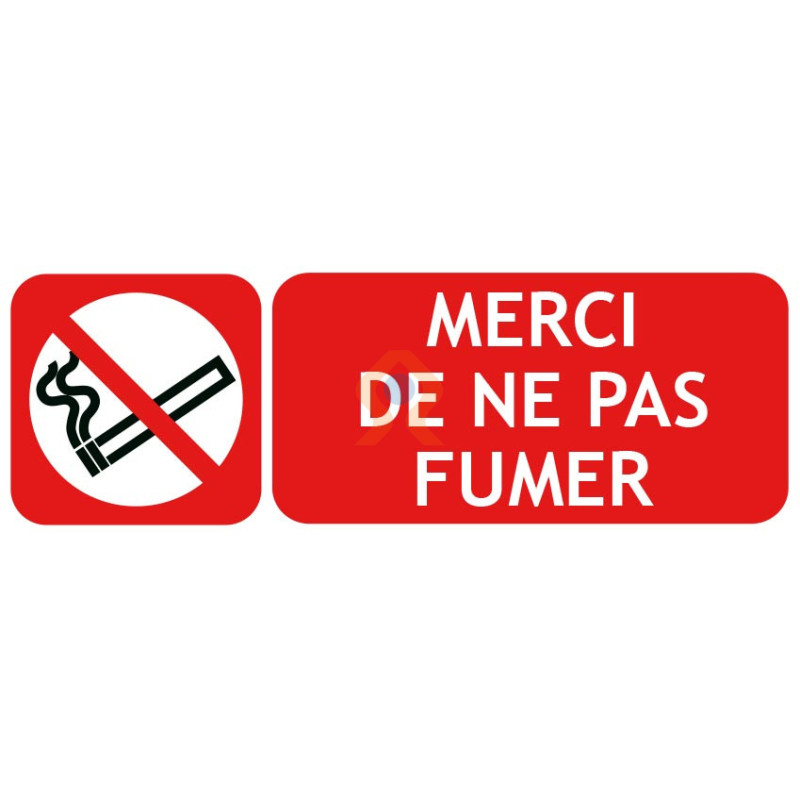 Panneau merci de ne pas fumer horizontal