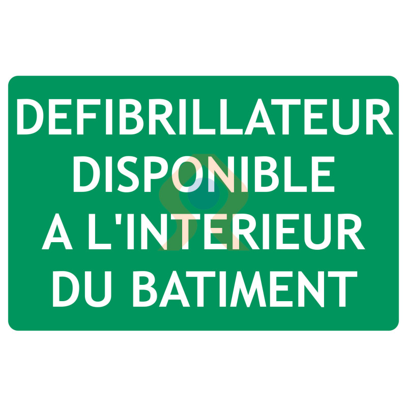 Panneau défibrillateur à l'intérieur du bâtiment