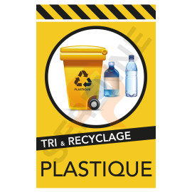 Panneau poubelle recyclage signalétique - Sticker Communication