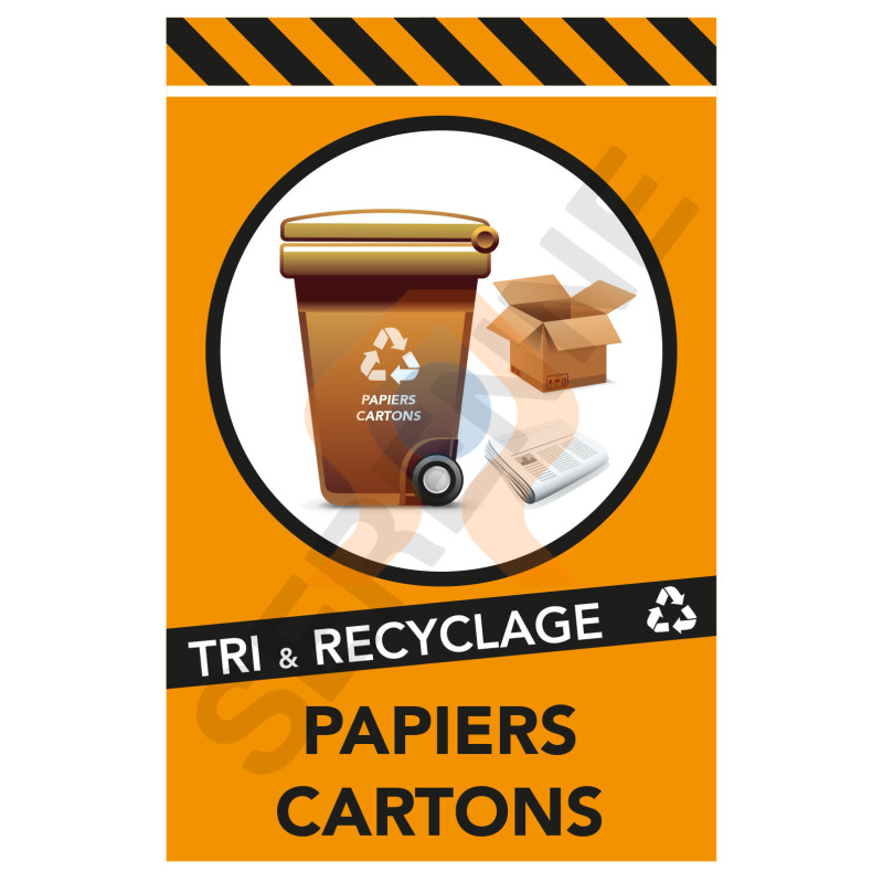Panneau recyclage des déchets papiers