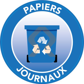 Panneau poubelle papier logo